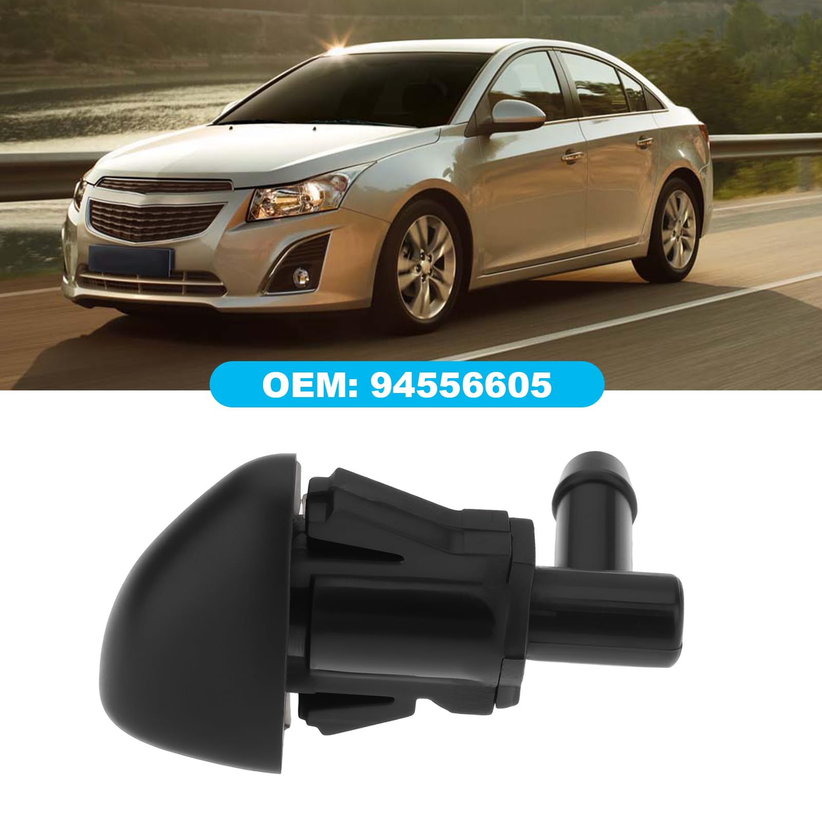 OTOTEC 2 szt. dysza spryskiwacza przedniej szyby samochodu 94556605 kompatybilna z Chevrolet Cruze J300 2008-2016