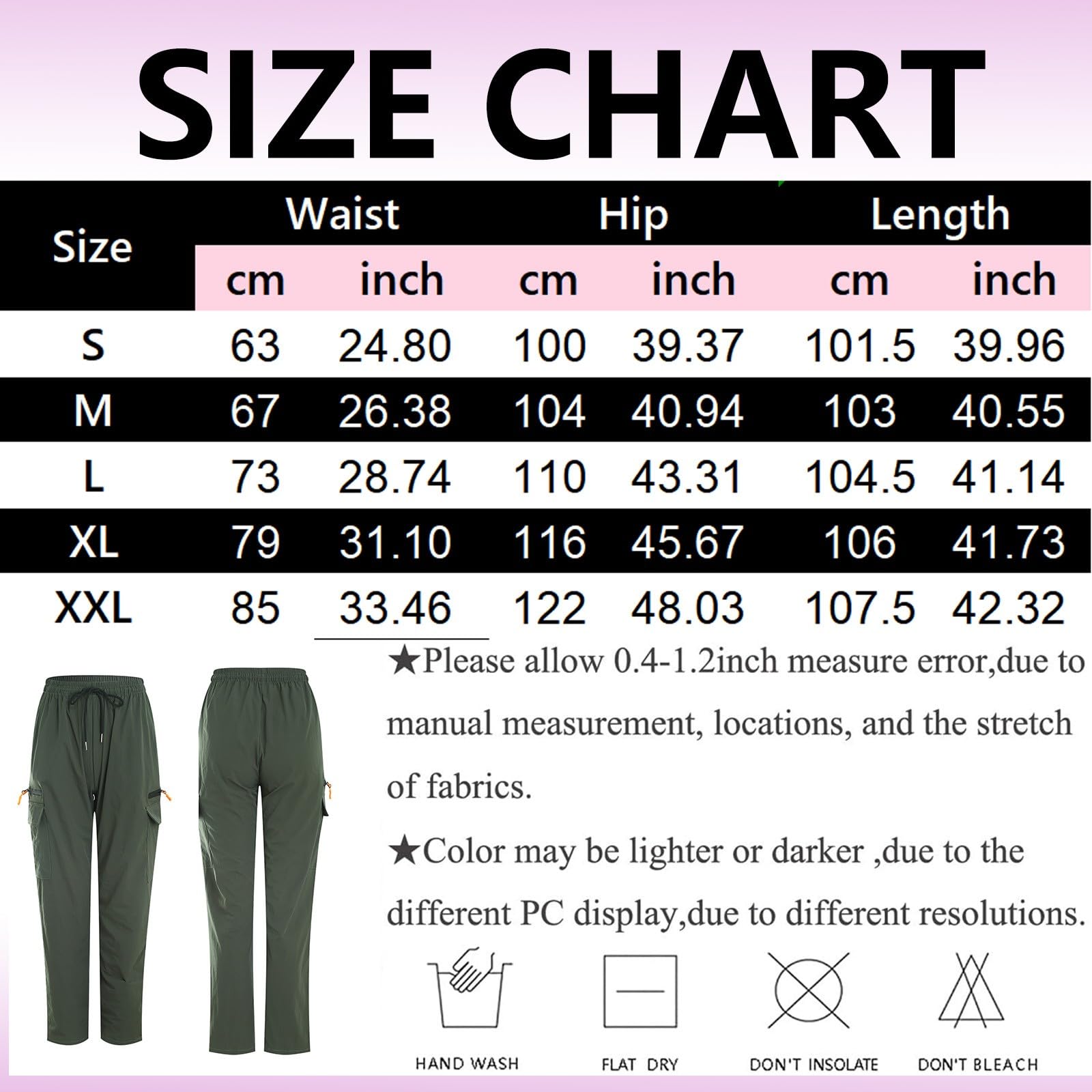 Pantaloni Trekking Donna Asciugatura Rapida Pantaloni Cargo Donna Leggeri Traspiranti Impermeabile Estivi Impermeabili Pantalone Cargo Ciclisti Sportivi Wide Leg Sweatpants Lavoro Jogger Palestra