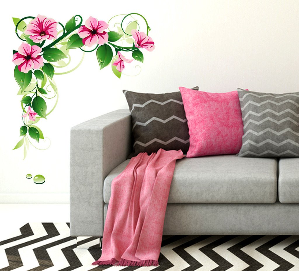 Decals Design Floral Vine Morning Glowers Wall Sticker (PVC Vinyl, 70 cm x 50 cm), Multicolour (B01CQRTJBU) Amazon Price History, Amazon Price Tracker