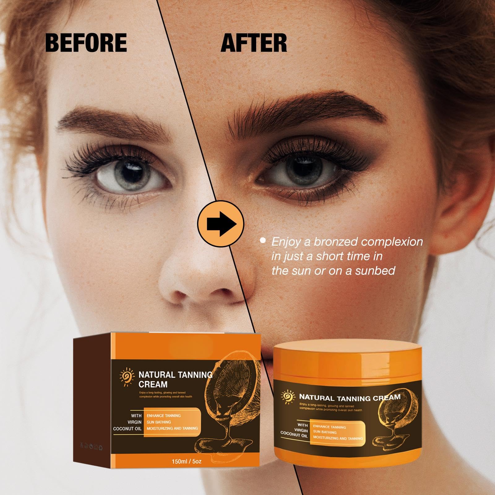 Natural Tanning Cream with Virgin Coconut Oil for Sunbathing and Beaches - Image 4