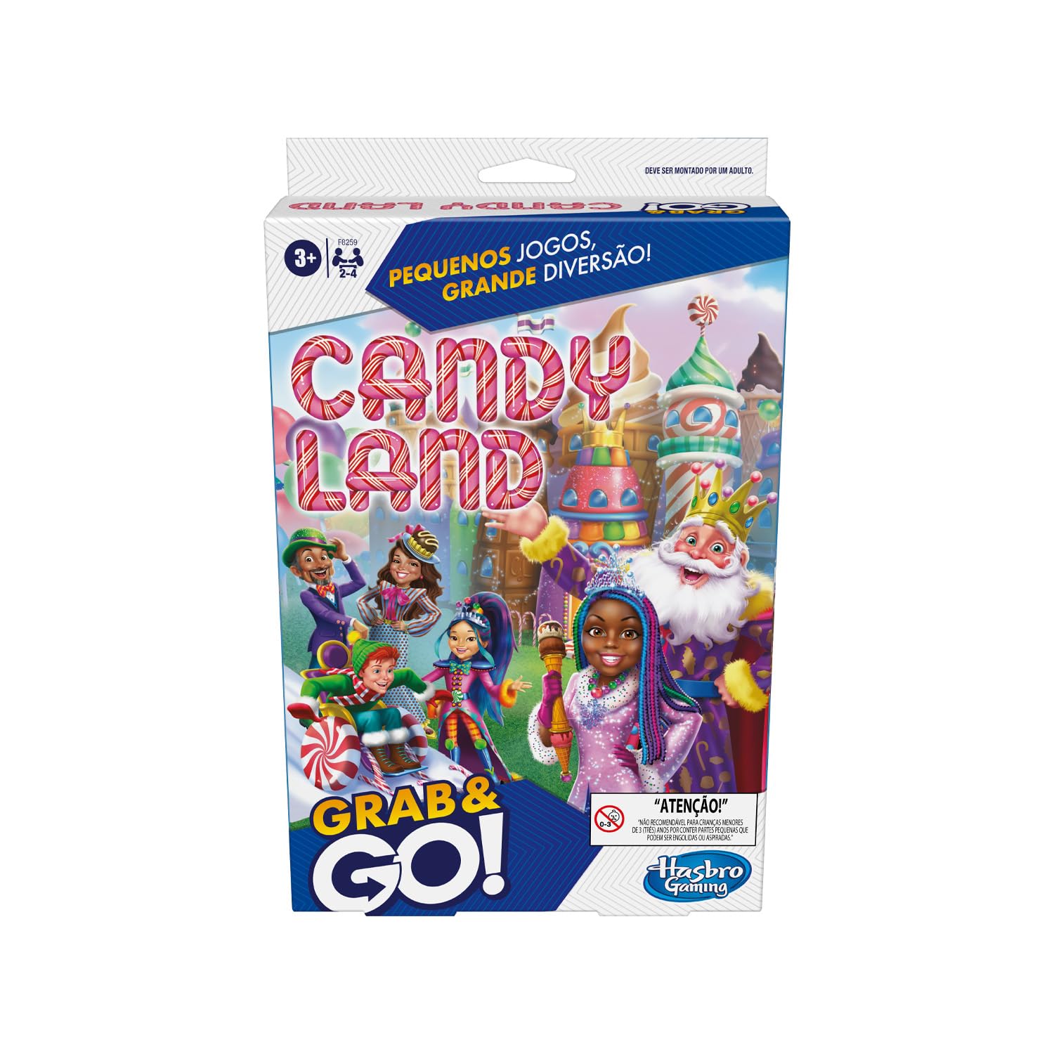 Hasbro Games, Jogo de Tabuleiro Portátil, Candy Land Grab And Go - Jogo para Adultos e Crianças, 2 a 4 Jogadores - A partir de 3 Anos