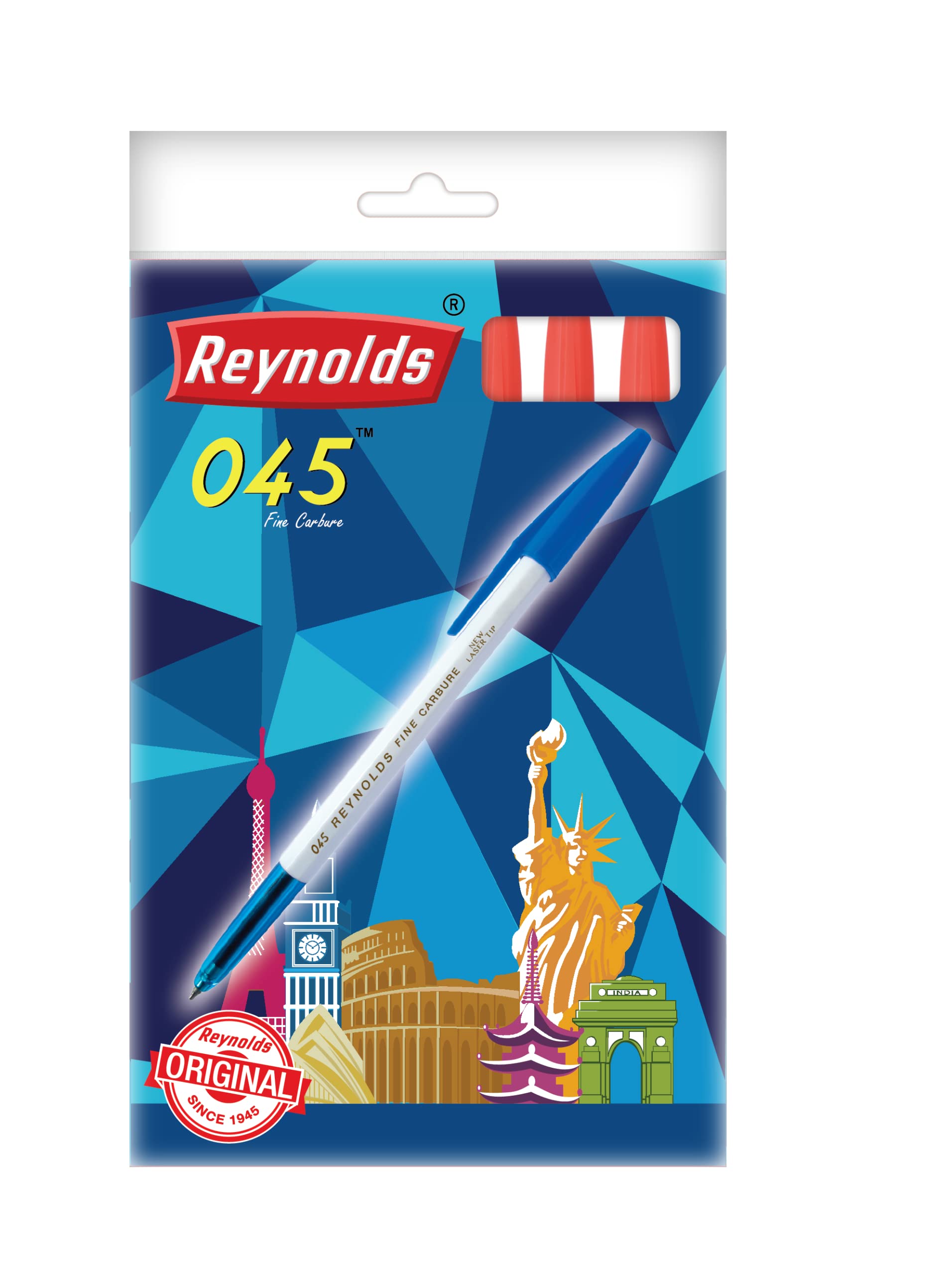 045 Ball Pen SET - 10 RED PENS WITH COMFORTABLE GRIP |RED BALL PENS FOR WRITING | PEN FOR STUDENTS & OFFICE STATIONERY | 0.7 mm TIP SIZE