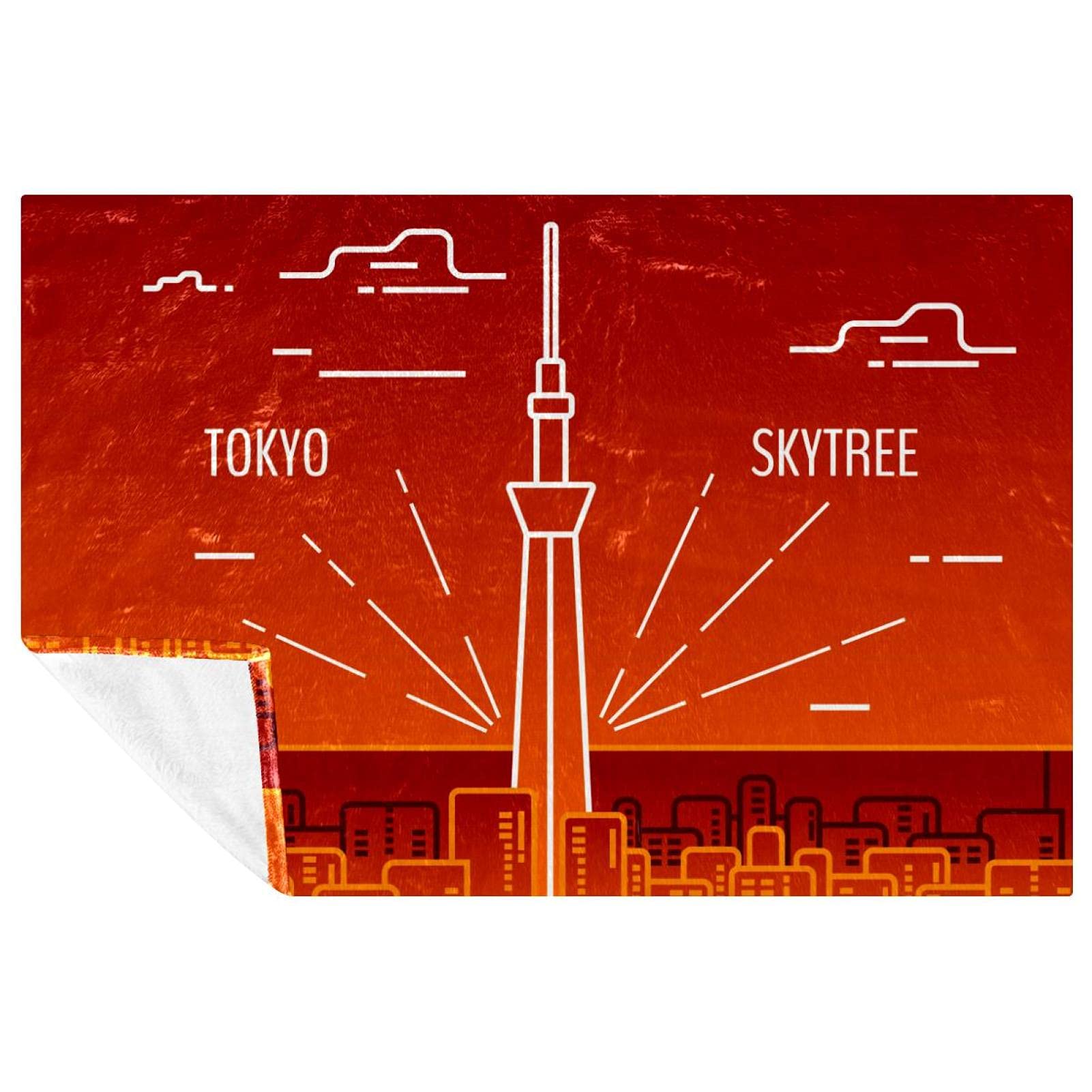 Couverture douce rouge Tokyo idéale pour vos pique-niques et camping