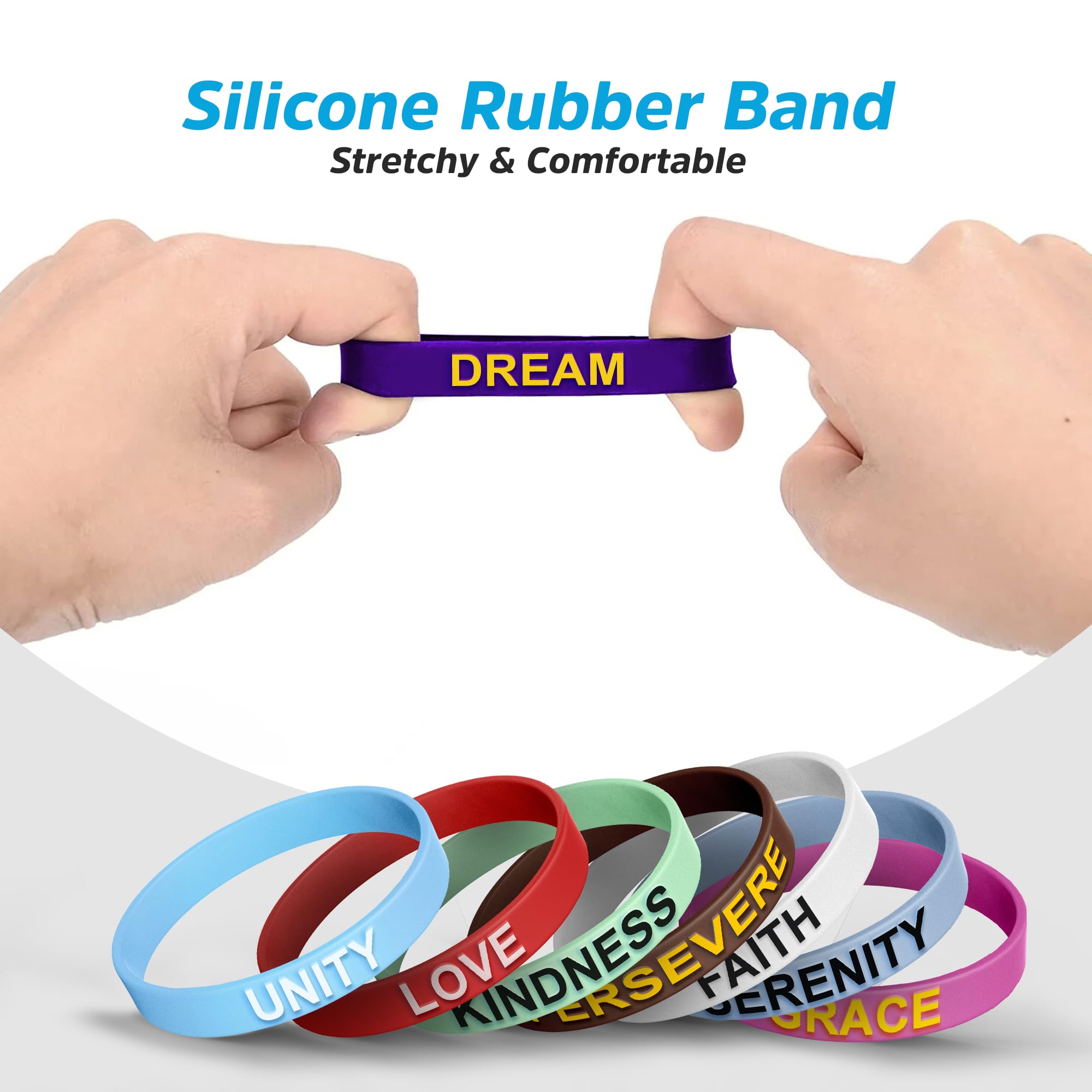 Solza Silicone Wristbands - Fun and Motivational Wristbands for Men & Women - Silicone Rubber Bracelets with Inspirational Quotes - Image 2