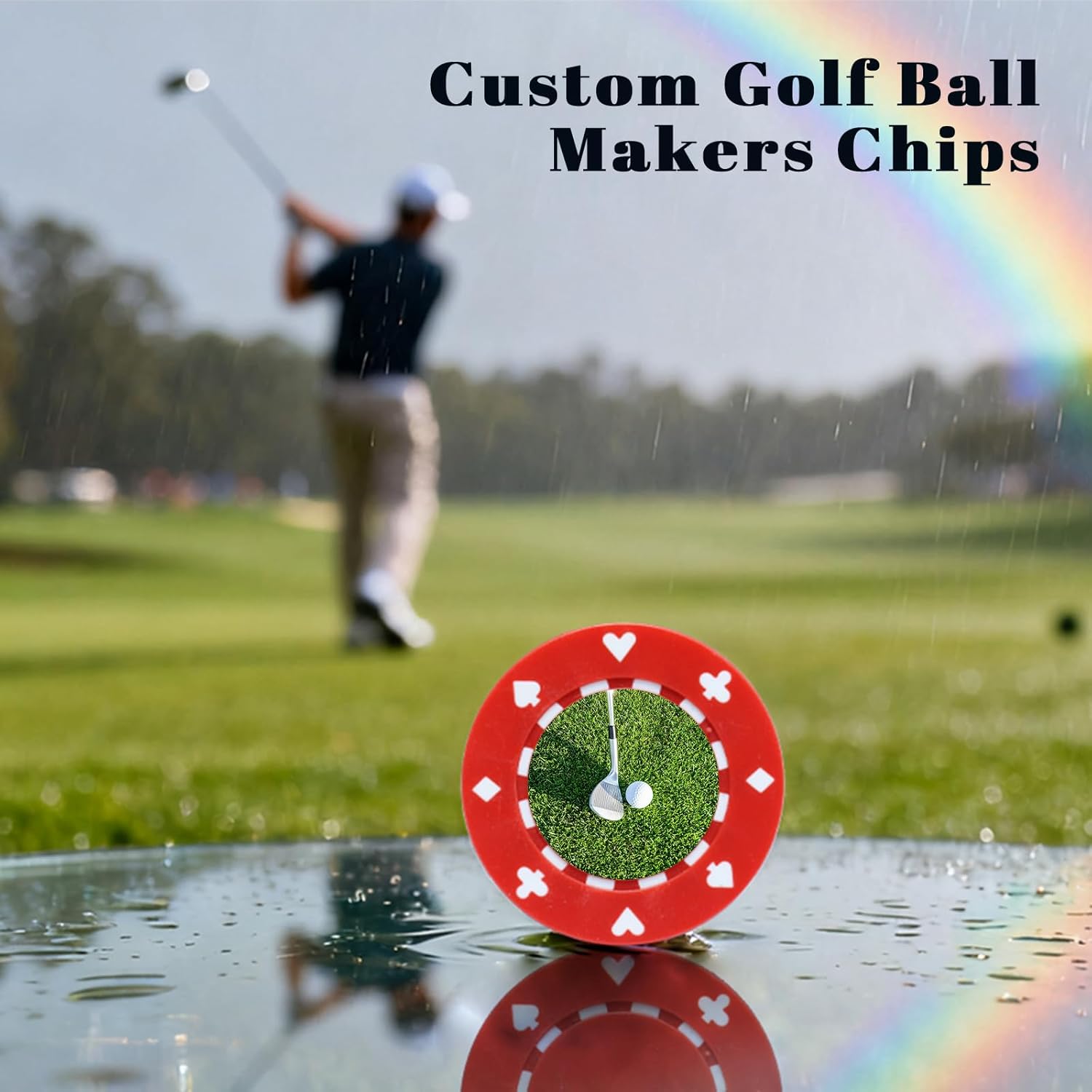 30-500 PCS Casino Grade Personalized Casino Chips for Poker Games 11 Grams Custom Clay Poker Chips with Logo or Design 40MM Customized Metal Poker Chips Bulk Custom Golf Ball Makers Chips(A)