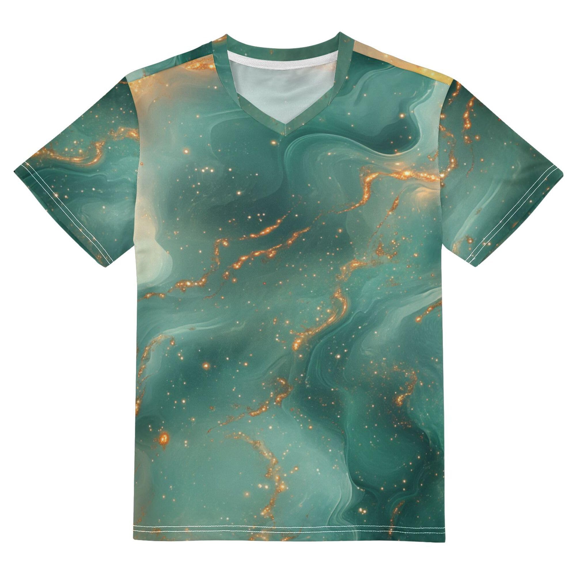 Kid's Summer Shirt Short Sleeve Top Cool Lightweight Rose Gold Teal Green Athletic Clothes for Kids Juniors