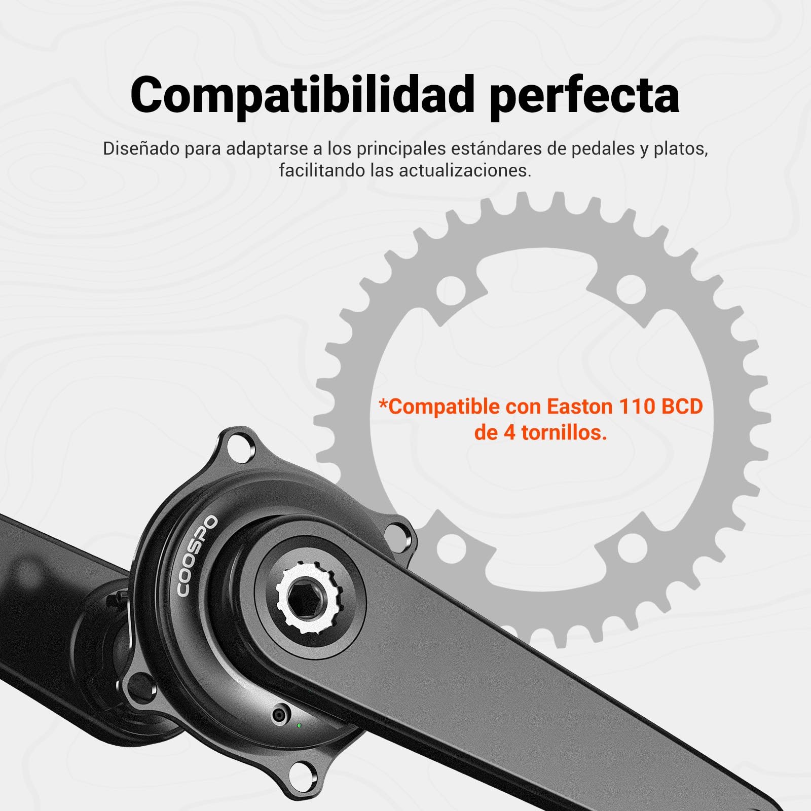 Medidor de Potencia COOSPO S10 Spider para Bielas Easton 110 BCD 4 Pernos – Potenciómetro Bilateral de Precisión, Compatible Bluetooth/Ant+, Medidor Ligero para Bicicletas de Carretera y Montaña