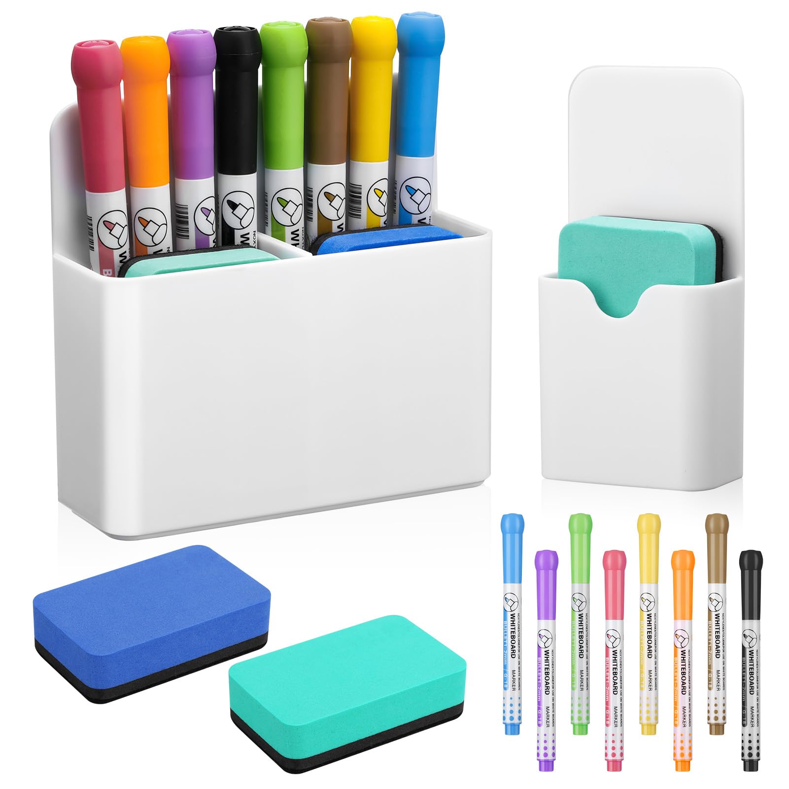 Portapenne Magnetici 4 Pezzi - In Silicone, Multicolore, Per Scrivania E Frigo - Foto 2