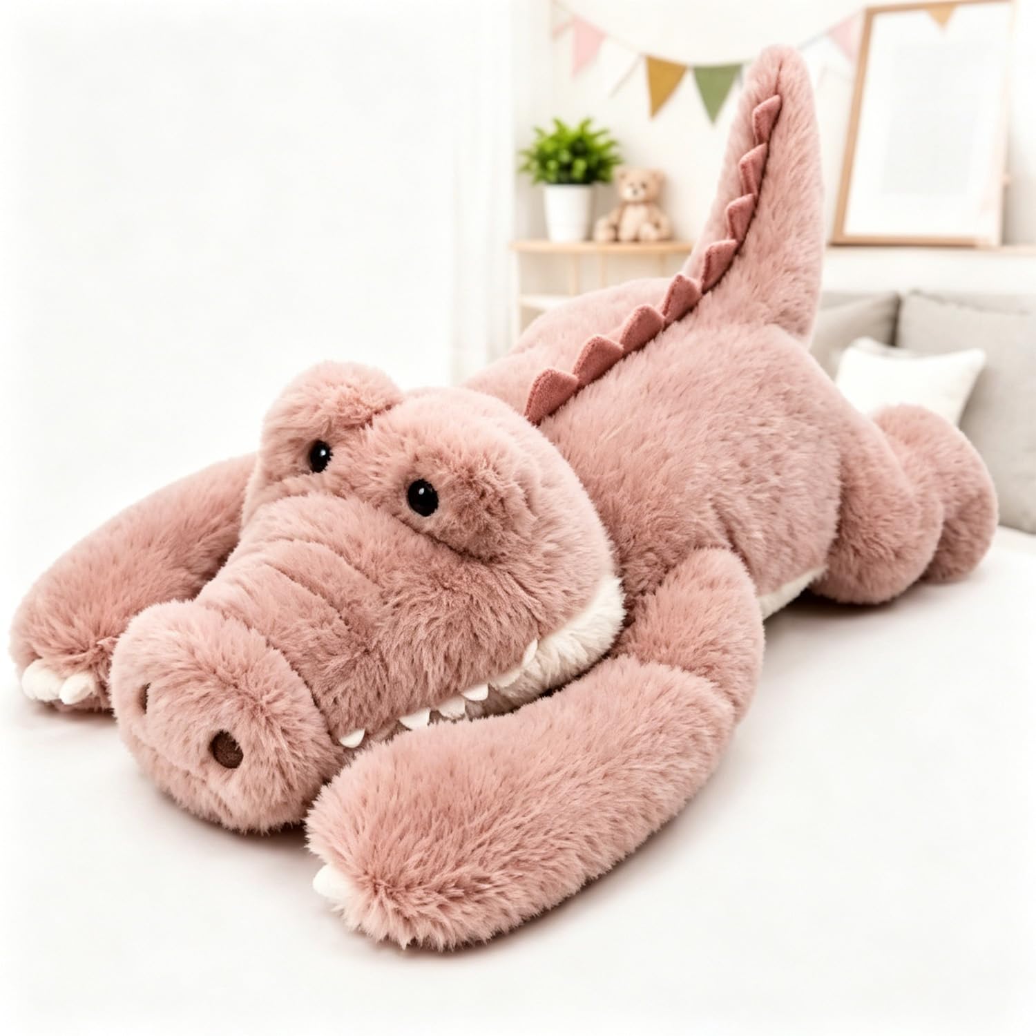 Heyhaho Weighted Plush Animals, Weighted Plush Teddy，Pink Crocodile：65CM