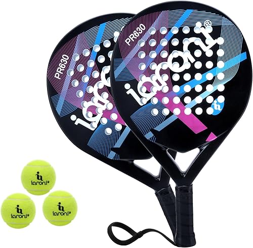 Pala de pádel Superficie de Fibra de Carbono con núcleo de espuma EVA Memory Flex Pala de pádel ligera