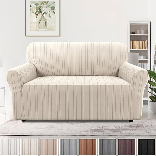 Miniatura 34 de H.VERSAILTEX Funda de sofá de alta elasticidad de 1 pieza, cubierta de sofá antideslizante, con parte inferior elástica, fundas gruesas y suaves,