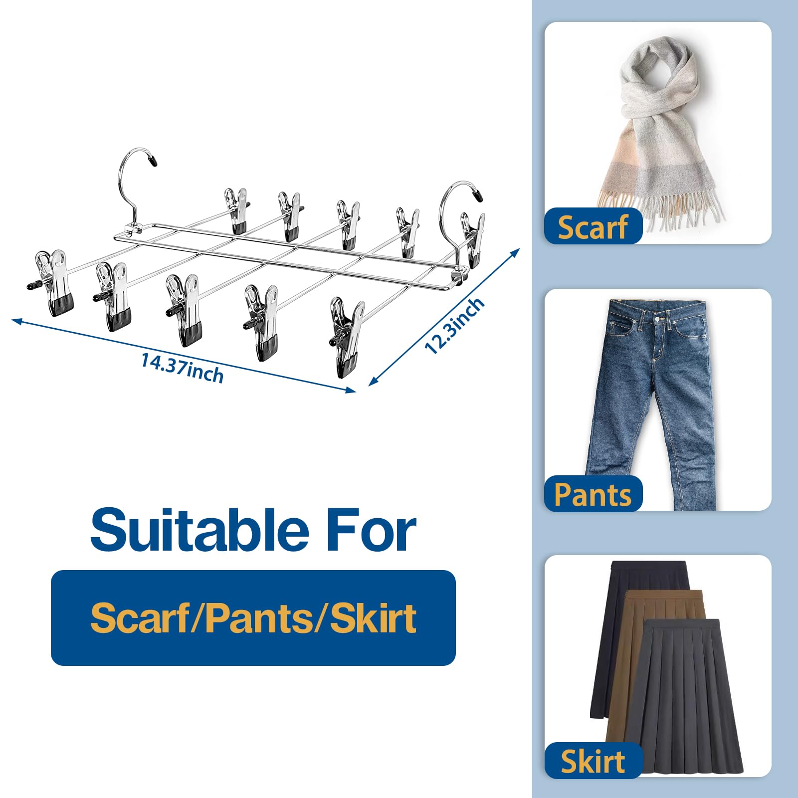 6 Stück Rock-Kleiderbügel, Hosenbügel, platzsparend, mit Clips, 5 Ebenen, Schrank-Organizer und Aufbewahrung, magische Kleiderbügel, platzsparend, Schrank-Organisation für Rock, Hosen, Jeans, Leggings