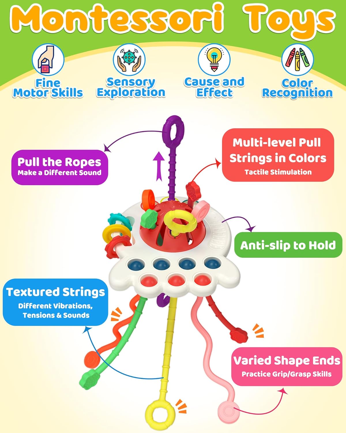 Unlock Playtime: Review of Baby Sensory Montessori Silicone Pull String Toys