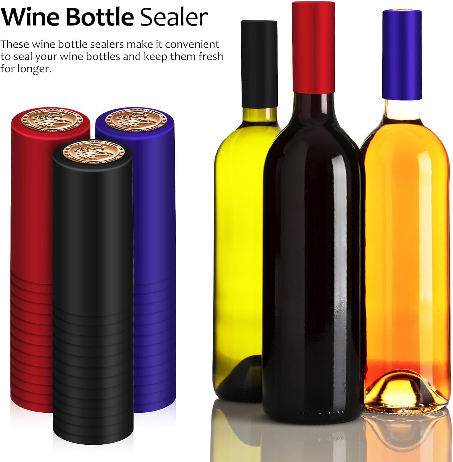Wine Bottle Sealer Heat Shrink Caps 150 Pcs Plastic for Wine Making