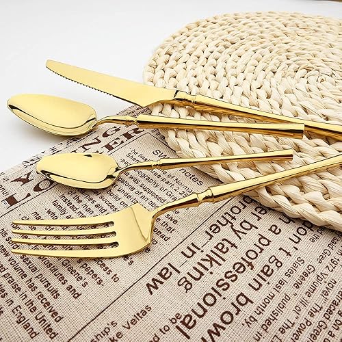 Miniatura 5 de Cucharas de café doradas, 4 piezas de 6.89 pulgadas, cucharas de té de acero inoxidable con chapado en oro de titanio, cucharas de servicio pulidas