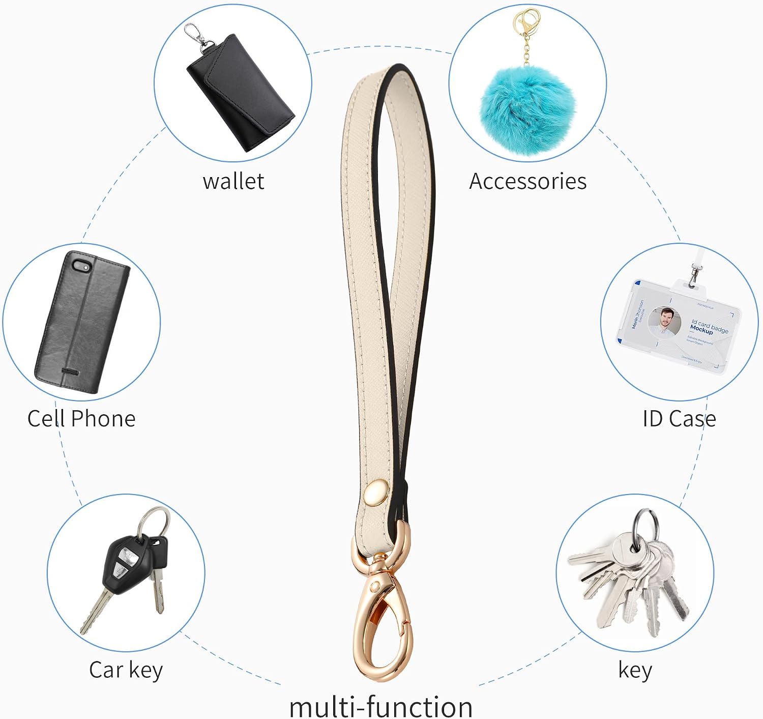 Genuine Leather Wristlet Strap - Universal Hand Lanyard Replacement image 5