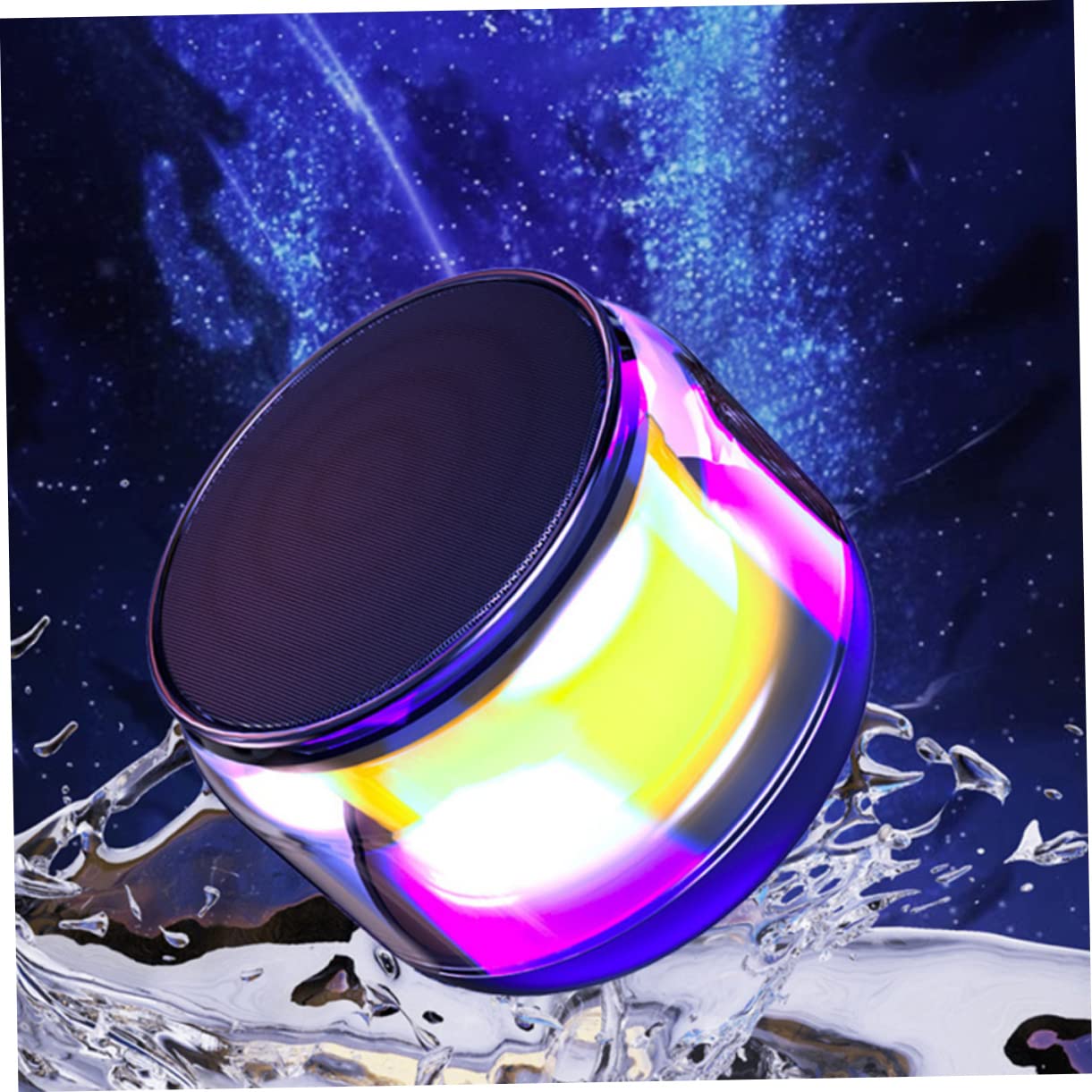 KALLORY Portable with RGB LED Lights Music Player Dual Support for Surround Sound for Home Travel and Outdoor Use