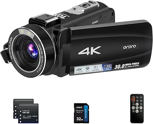 Miniatura 1 de Videocámara 4K 10x zoom óptico cámara de vídeo de enfoque automático para YouTube, 3.0 pulgadas de rotación de 270 IPS pantalla táctil Grabadora de