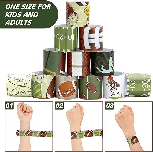 Miniatura 4 de 72 pulseras de fútbol con palmadas de fútbol, recuerdos de fiesta de fútbol, cumpleaños, rugby, suministros para fiestas de niños, regalos de aula,