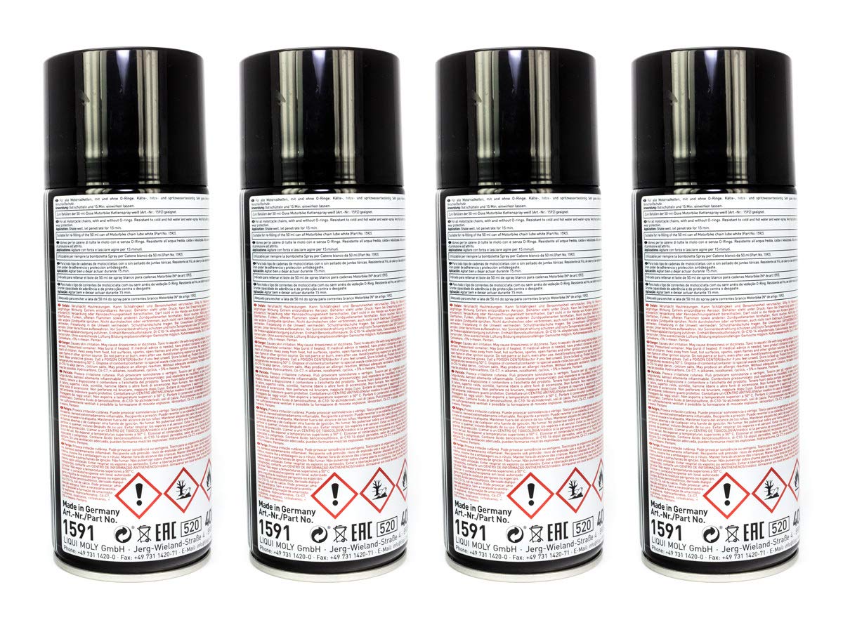 LIQUI MOLY Motorbike Kettenspray weiß 4 Stück á 400 ml