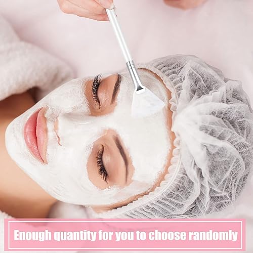 Miniatura 4 de Patelai Aplicador de pinceles de abanico de 14 piezas, cepillos de máscara para herramientas de maquillaje facial para cosméticos faciales (blanco)