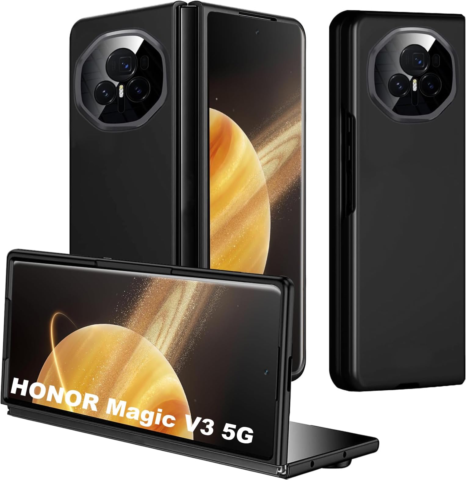 KZIOACSH Case for Honor Magic V3 5G, Ultra Slim Drop Protection Anti-Scratch Frosted TPU Case Silky-Soft Touch [Anti-Fingerprint] [Anti-Slip] Protective Cover for Honor Magic V3 5G,Black