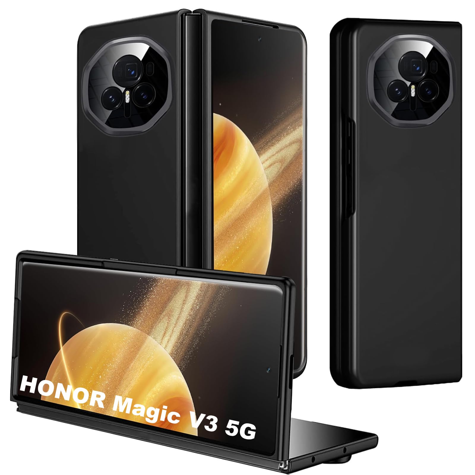 Case for Honor Magic V3 5G, Ultra Slim Drop Protection Anti-Scratch Frosted TPU Case Silky-Soft Touch [Anti-Fingerprint] [Anti-Slip] Protective Cover for Honor Magic V3 5G,Black