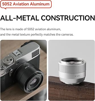 TTArtisan AF 35mm F1.8 II Auto Focus Lens APS-C Compatible with Fuji X-Mount Cameras X-A1 X-A10 X-A2 X-A3 X-A7 X-T1 X-T10 X-T2 X-T20 X-T3 X-T4 X-T100 X-T200 X-T30 X-PRO01 X-PRO02 XS10 XS20 (Silver)