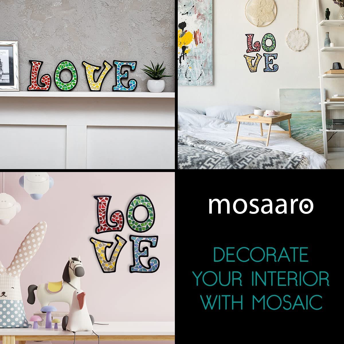 Kit de azulejos de mosaico de vidrio Love – Arte exclusivo DIY GlassCraft para adultos y adolescentes – Regalo creativo para los amantes de las manualidades – Mosaicos decoración del hogar