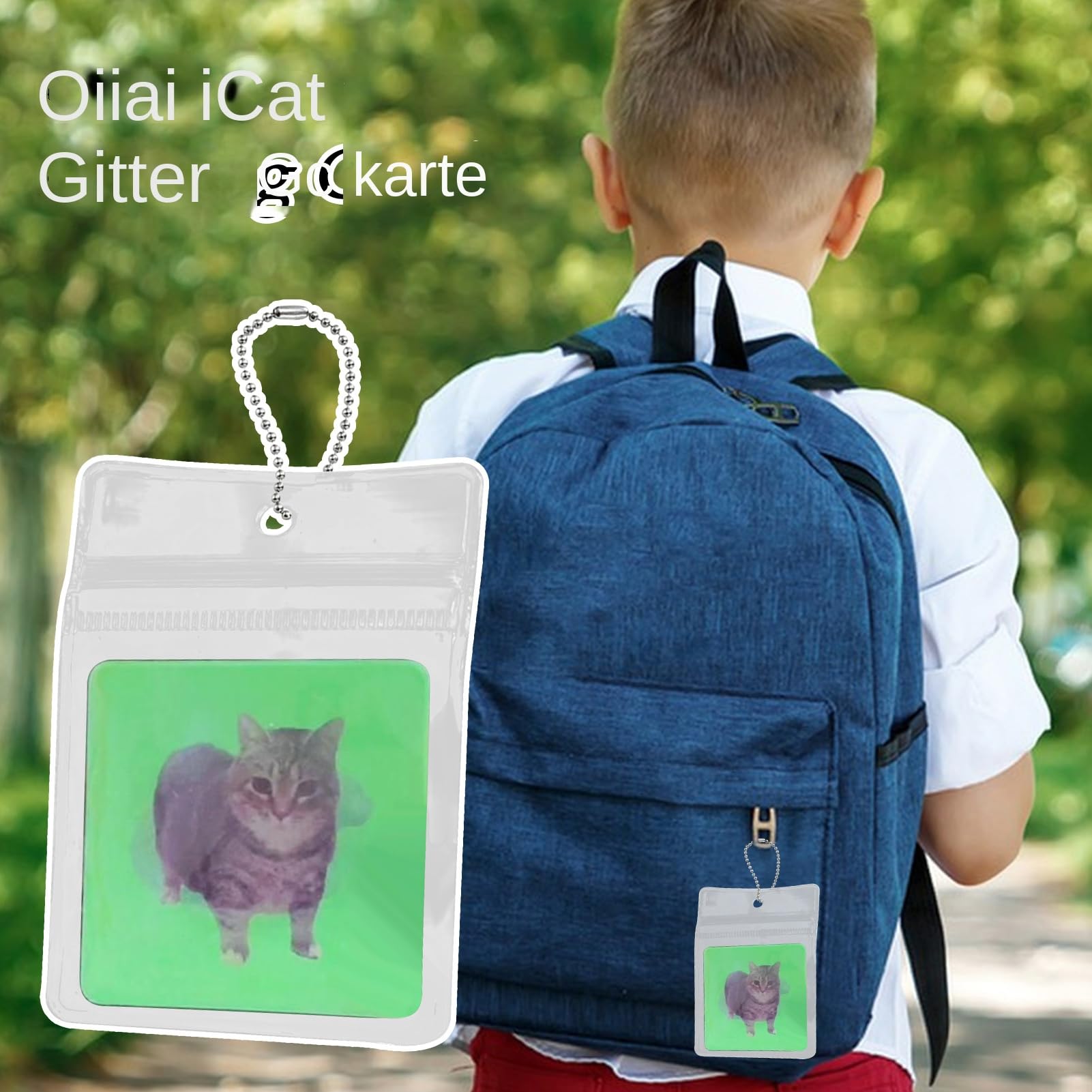 3D Lenticular Card Cat Pattern Fidget Pendant
