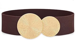 حزام خصر عريض مرن للنساء، احزمة عريضة للنساء، حزام مطاطي عصري للنساء، حزام قابل للتمدد للعصرية مع ابزيم ذهبي للفستان، قابل للتمدد بتصميم فينتاج