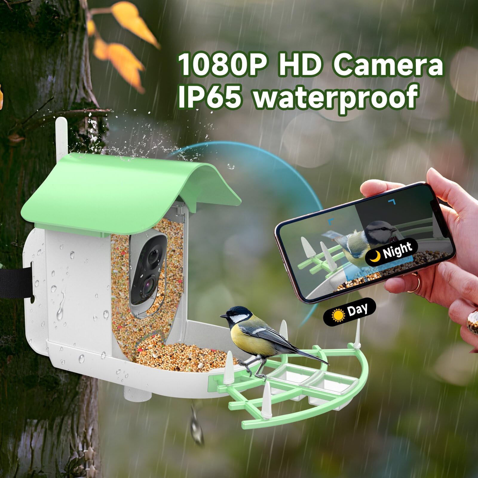 Bird Watching Machine Solar Powered Bird Watching Camera Smart Bird Feeder With Camera & AI ...