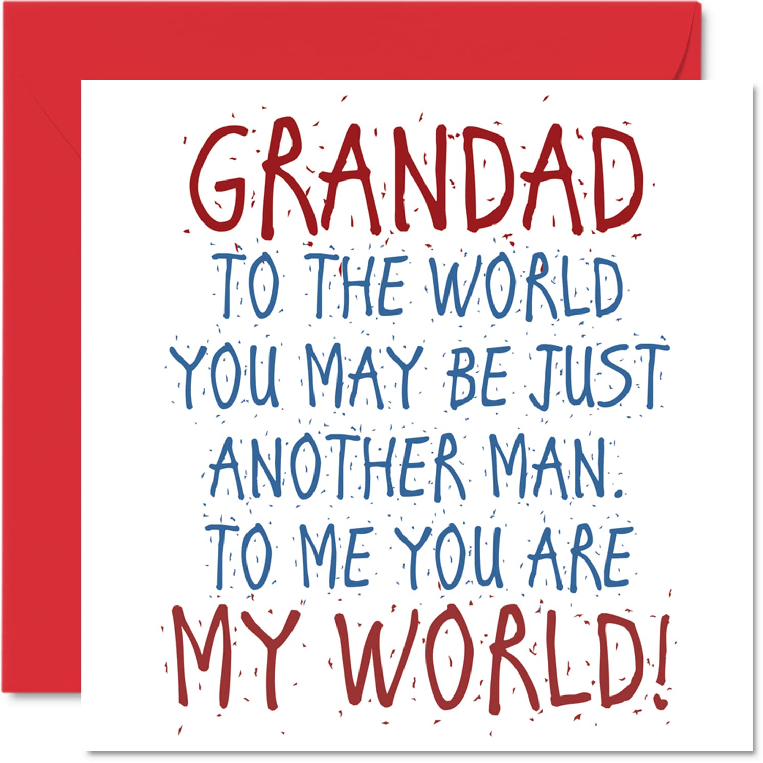 Lovely Birthday Cards for Grandfather - Grandad You Are My World - Happy Birthday Card from Grandson or Granddaughter, Grandparent Gifts, 145mm Grandad Card, Greeting Cards