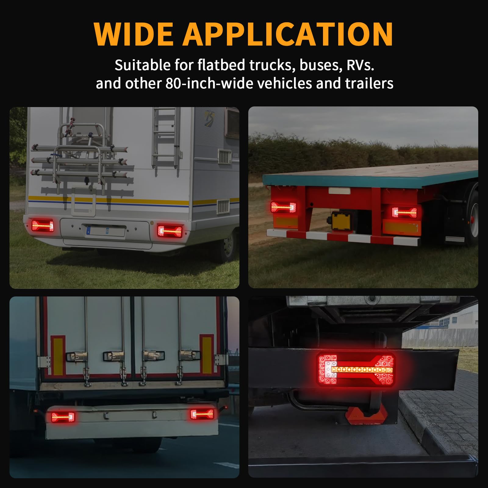 AOHEWEI 2 Stück Anhänger-Rücklichter, 12 V/24 V superhell wasserdicht Blinker Bremse Rückwärtsgang Nebelscheinwerfer Reflektorlampe für Anhänger, LKW, Wohnwagen, Van, Traktor