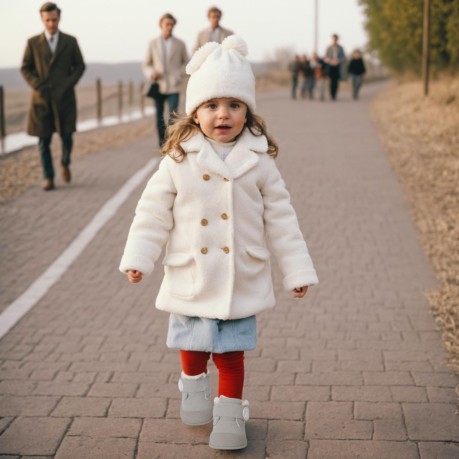 MASOCIO Botas Bebé Niño Niña Invierno Plush Calentar Patucos Antideslizante Talla 18-24 EU