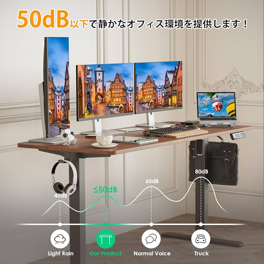 Amazon.co.jp: Sunon 昇降デスク 電動 スタンディングデスク 幅