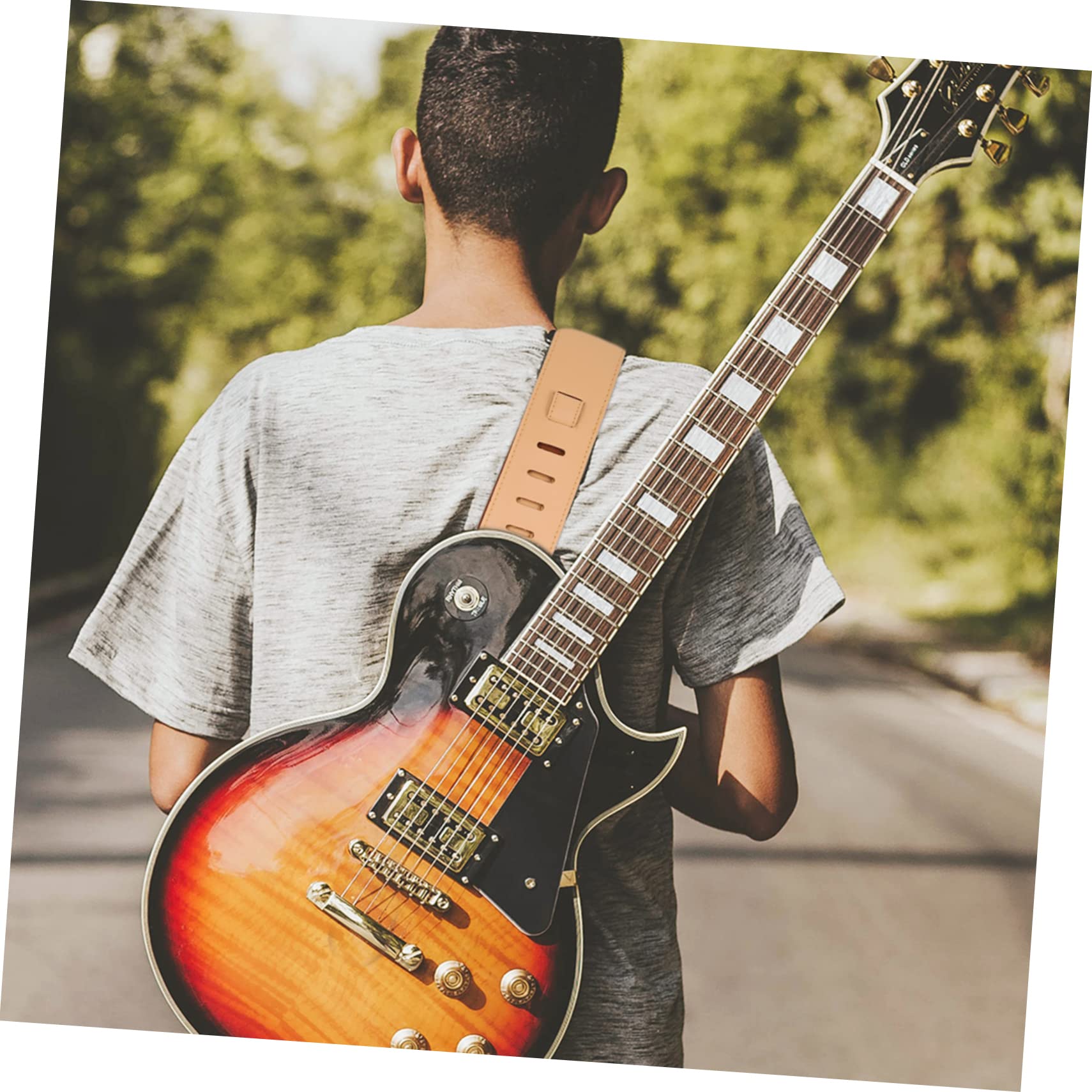 VICASKY 4 correas de guitarra de piel sintética ajustable y resistente para guitarras acústicas, cómodas y duraderas