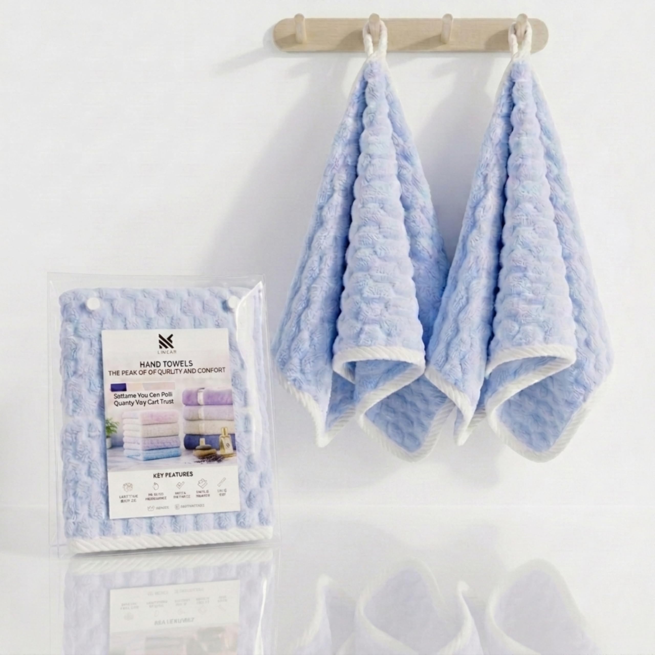 Microfiber Hand Towels/Face Towel/Small Size Towel/Towel for Men, Women & Babies/Ultra Soft, Absorbent & Quick Dry Towels for Gym, Travel 300 GSM (Blue)-image-0