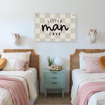 Little Man Cave Banner, Kids Boys Room Decor
