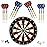 LinkVisions Sisal/Bristle Dartboard with Staple-Free Bullseye 17.8 x1.5 and 12 Steel Tip Darts 18g, Dartboard Mounting Kits Included