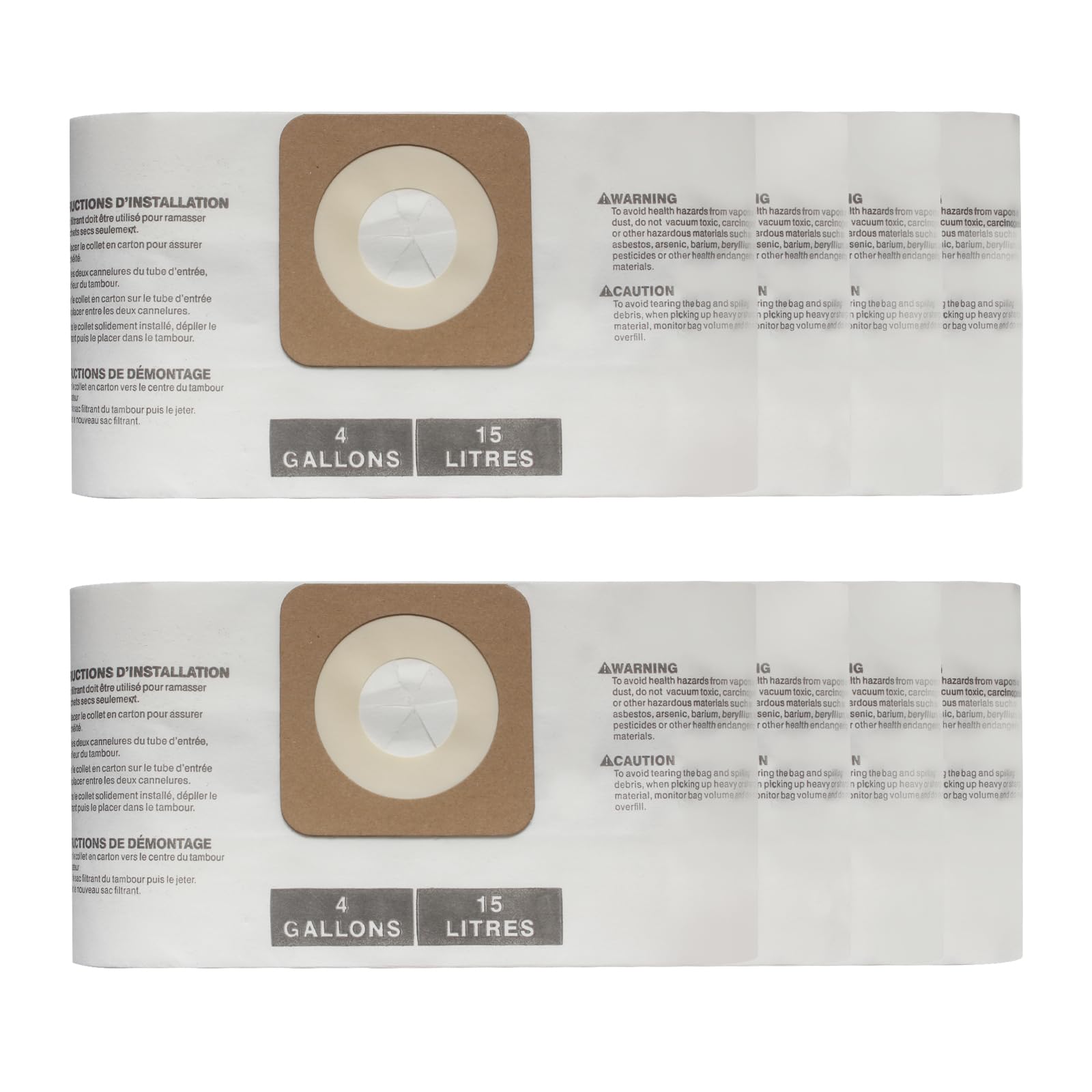 8 Pack CMXZVBE43270 Shop Vac Bags Compatible with Craftsman 4 Gallon Wet/Dry Vac and DeWALT DXV04T 4 Gallon Vac, Dust Collection Bag Replacement Part#