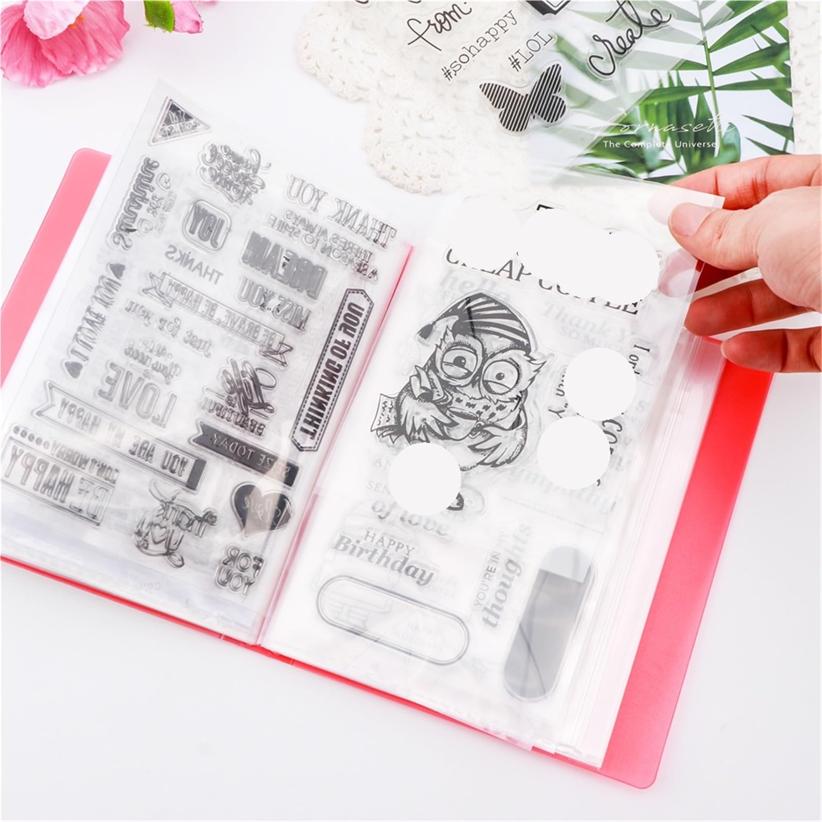 4PCS 40Pockets A6 Folder Book With Plastic Sleeves Für Mappe/Portfolio | Presentation Book For Screen Stencil For Polymer Clay Storage Booklet Stamp(Green)