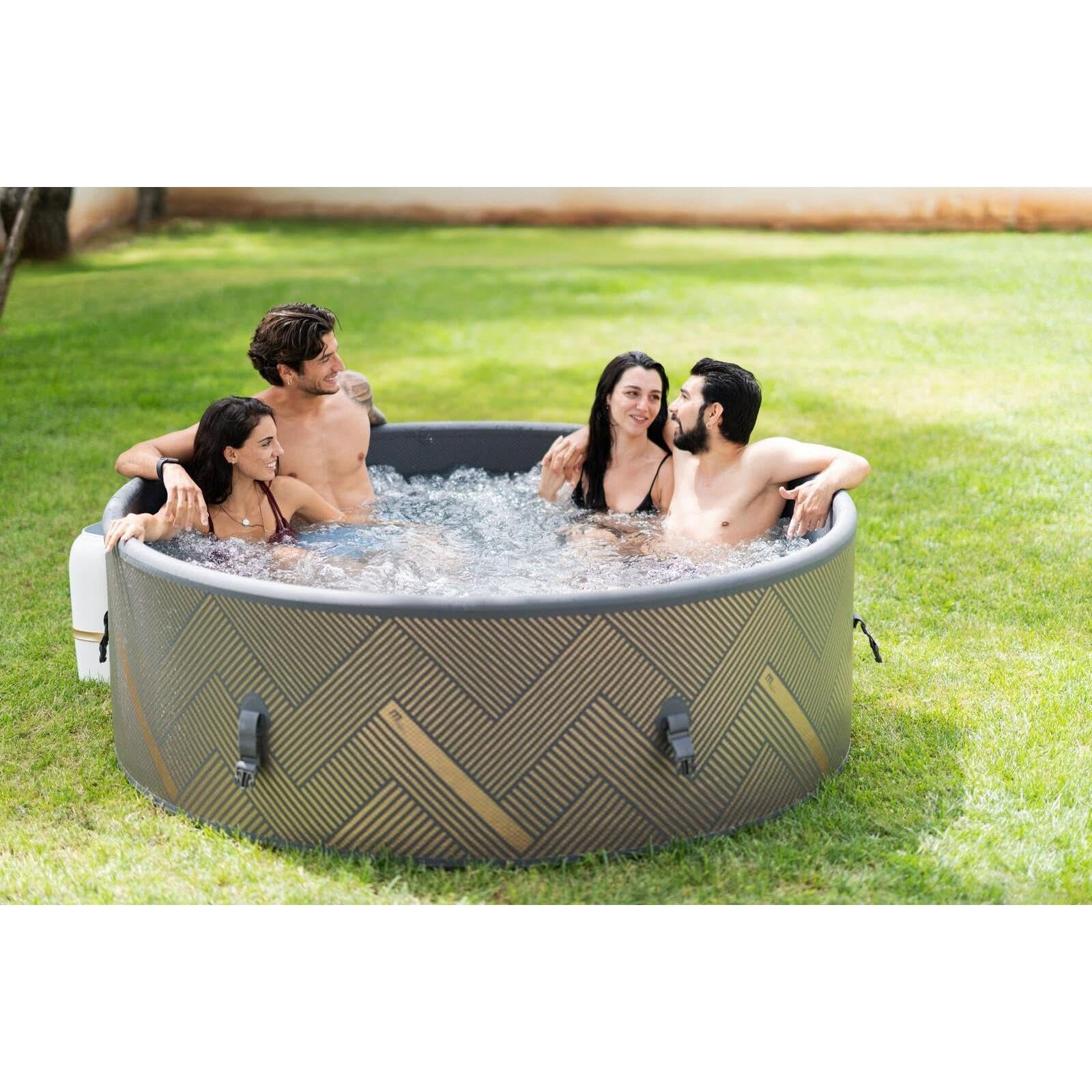 MSpa Mono-Eco SPA Hinchable semirrígido Circular 4-6 Personas con hidromasaje Air Jet, calefacción, filtración Inteligente y desinfección UVC