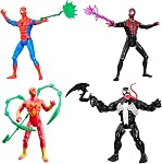 Marvel Spider-Man VenomVersus Epic World of Action, Spider-Man, Miles Morales, Iron Spider & Venom, Superhero Toys, Action Figure 4-Pack (Amazon Exclusive)
