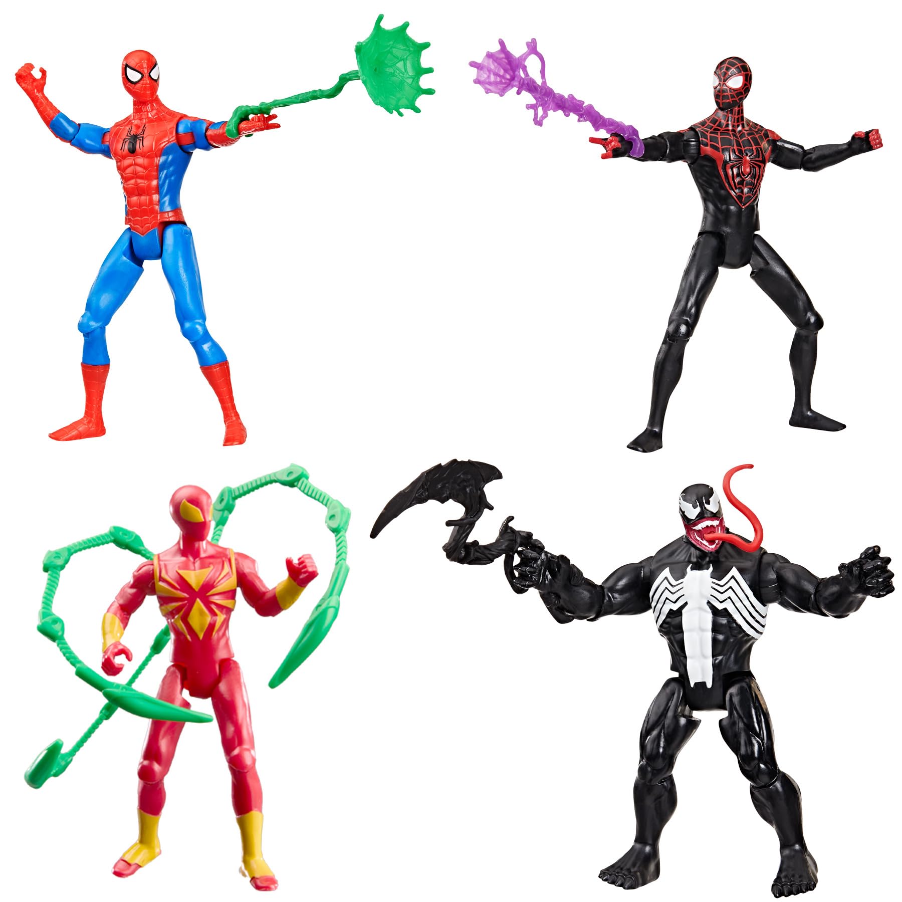 Venom & Spider-Man フィギュアセット Spider-Man, Venom and Miles Morales Talking Action Figure Set