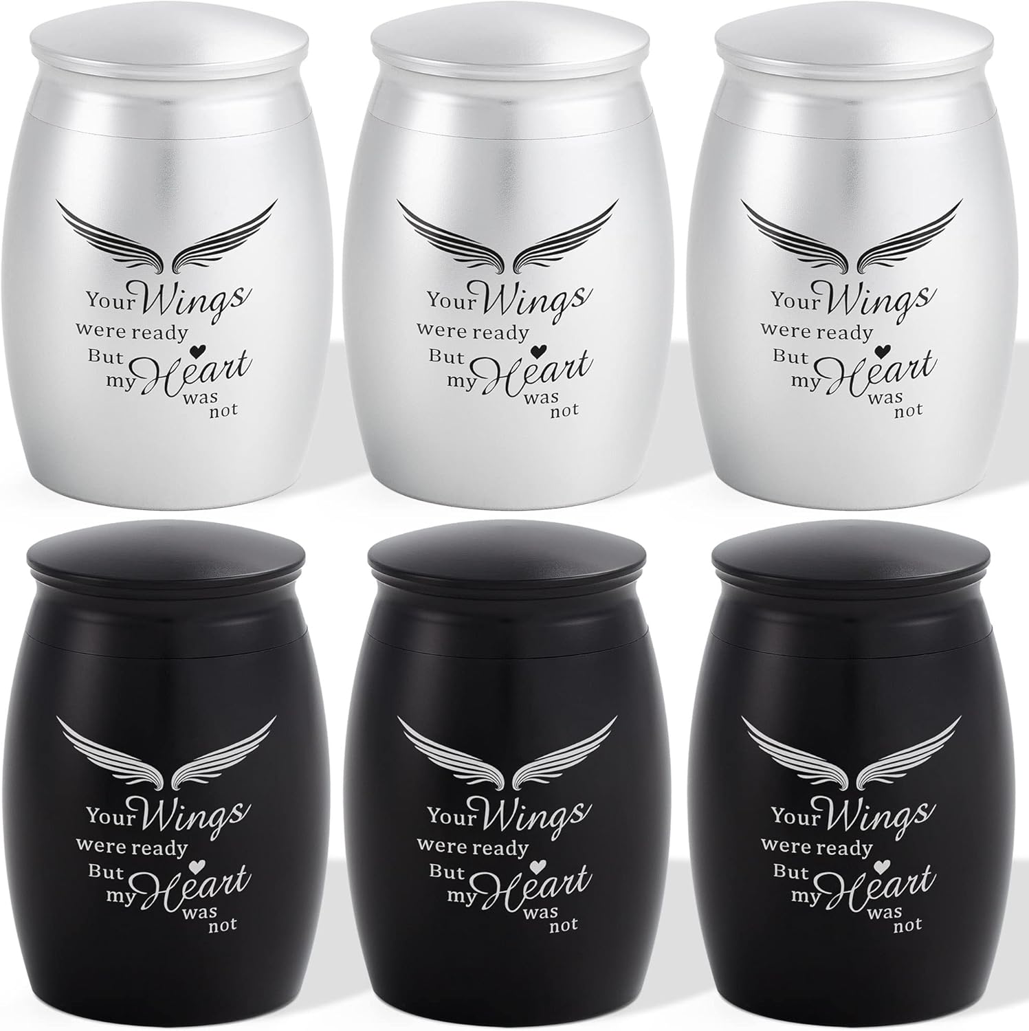 Small Urns for Human Ashes Adult Male Female Men Women Set of 6, Mixed 2.7x1.7Inch Mini Cremation Urns for Human Ashes Keepsake 6 Pack