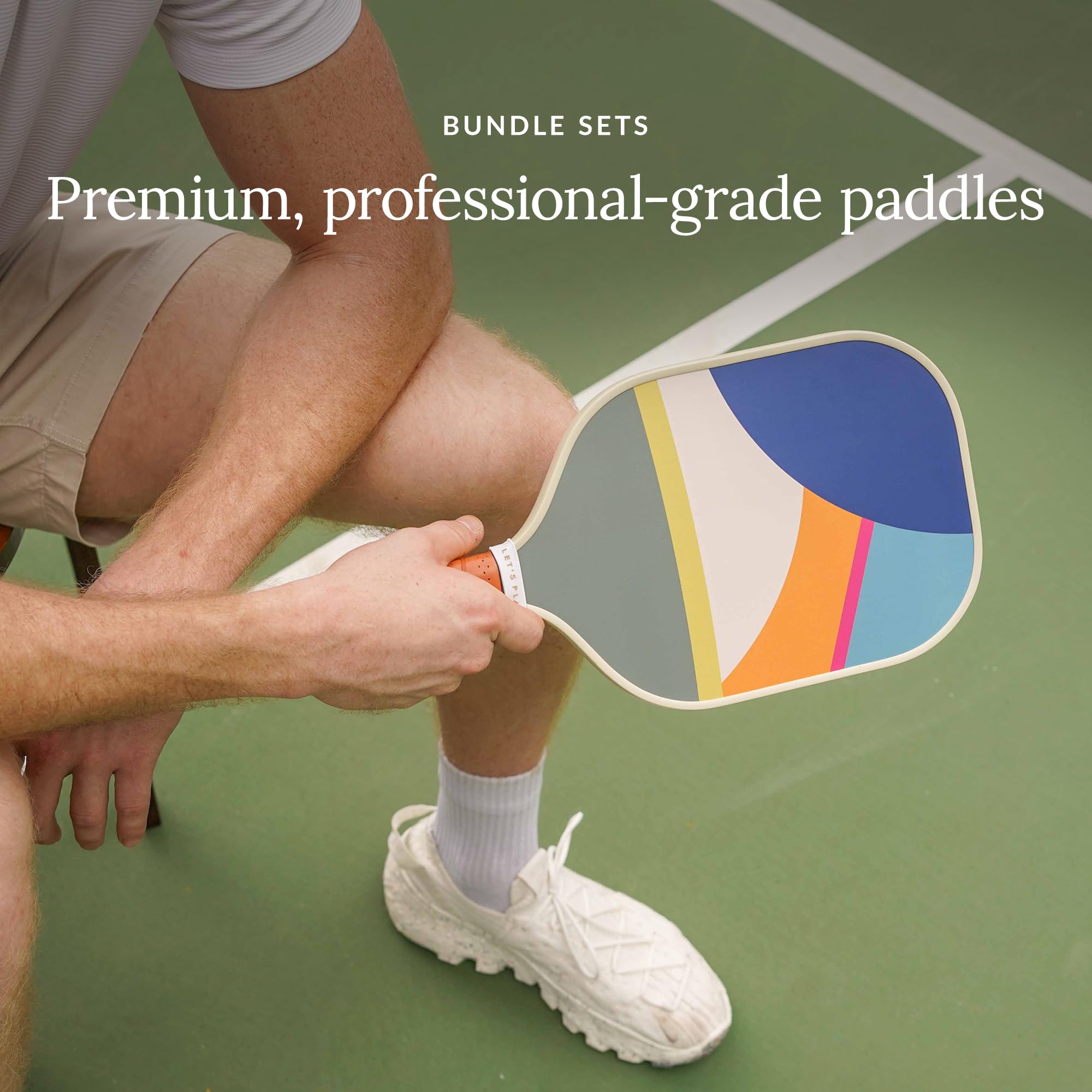 Recess Premium Pickleball Paddle Set, Vista 2-Pack - Strong & Durable Fiberglass Surface, Lightweight, Honeycomb Core & Comfort Grip Handles - Tournament or Casual Play, USAPA Approved