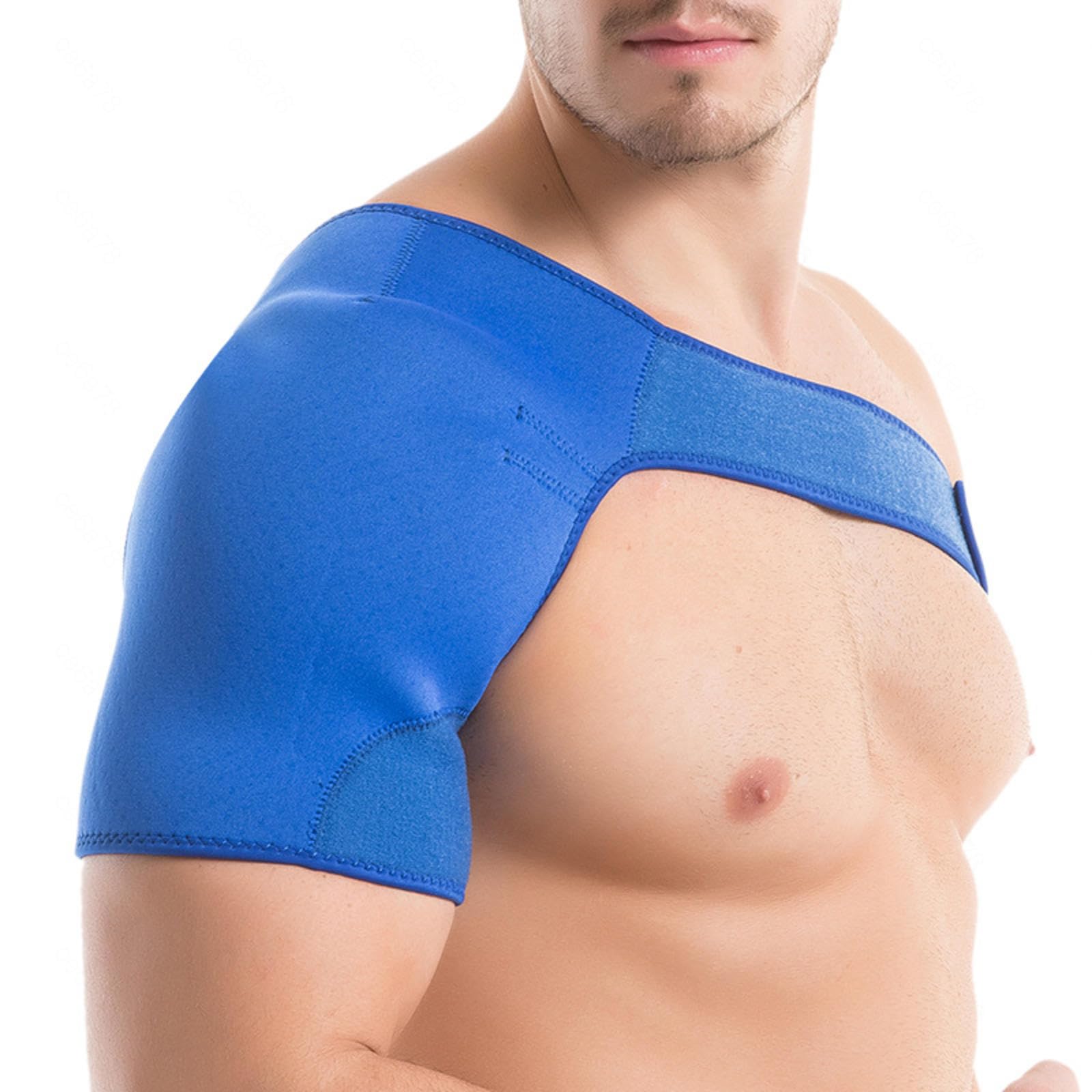 NIBHZ Tutore per Spalla di Recupero per Uomini e Donne, Tutore di Supporto per La Stabilità della Spalla, Fascia per Maniche Regolabile, Sollievo per Lesioni,Blue-Left