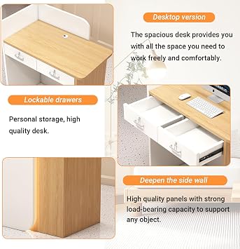 Reception Counter, Office Reception Furniture, Modern Reception Counter, Wooden Cashier Reception, For Business Rooms,Patisseries,Greengrocers(Brown)