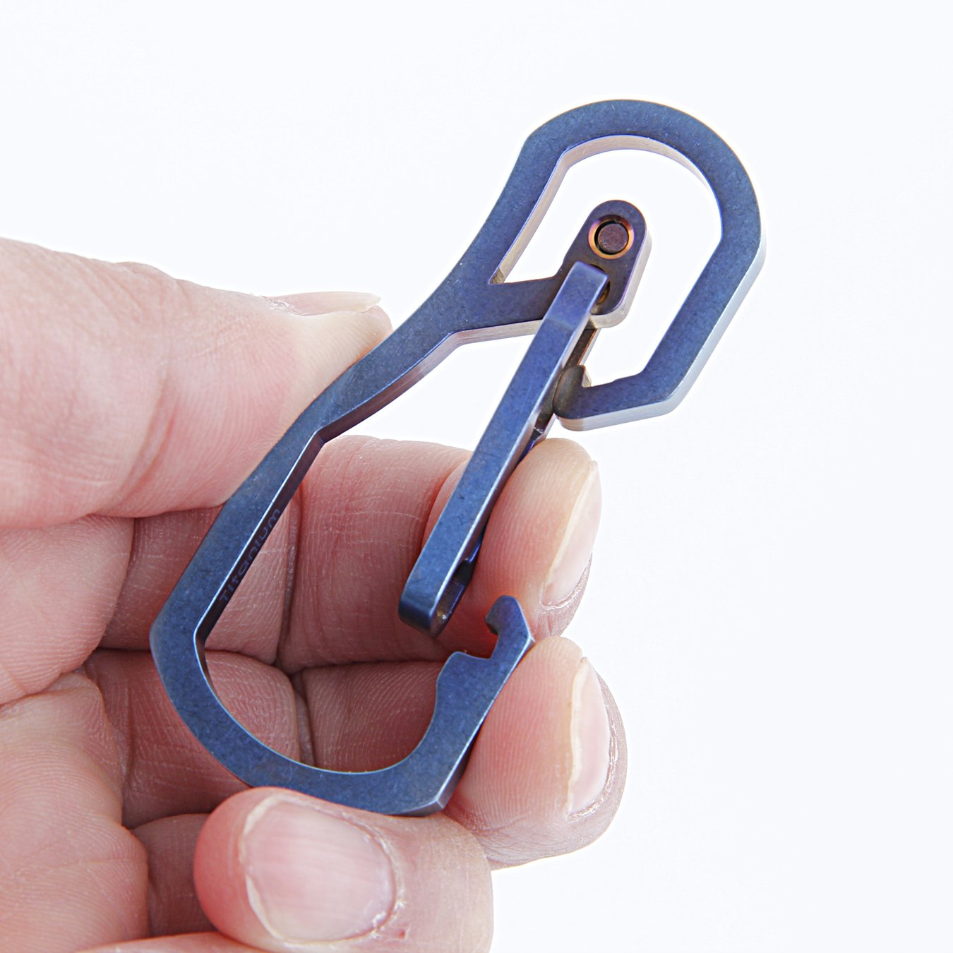 Titane Multi Outils Porte-clé Crochet EDC Outil Max-Bearing 50 kg Porte-clés pour randonnée, camping, extérieur (Bleu)